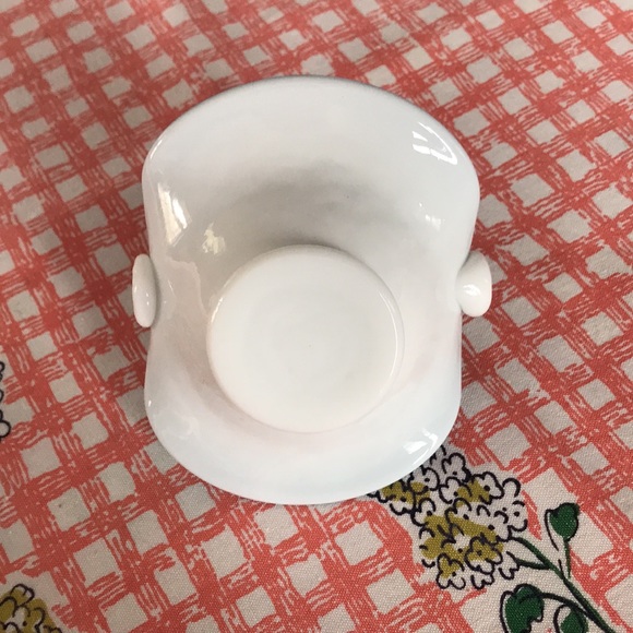 Blue Cased White Glass Basket - Picture 3 of 5